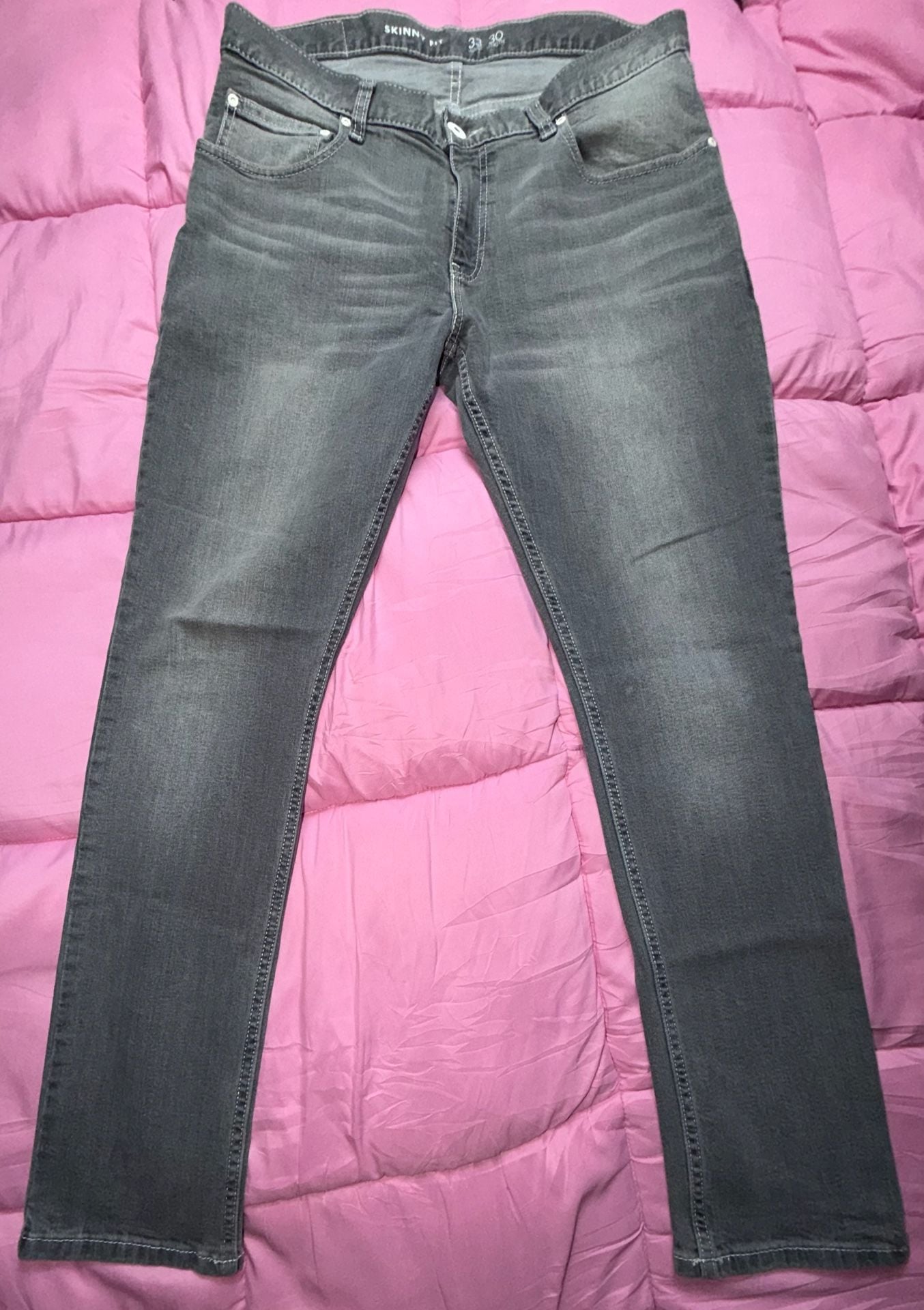INC International Concepts Skinny Fit Jeans Size 33x30 Black wash Denim 9