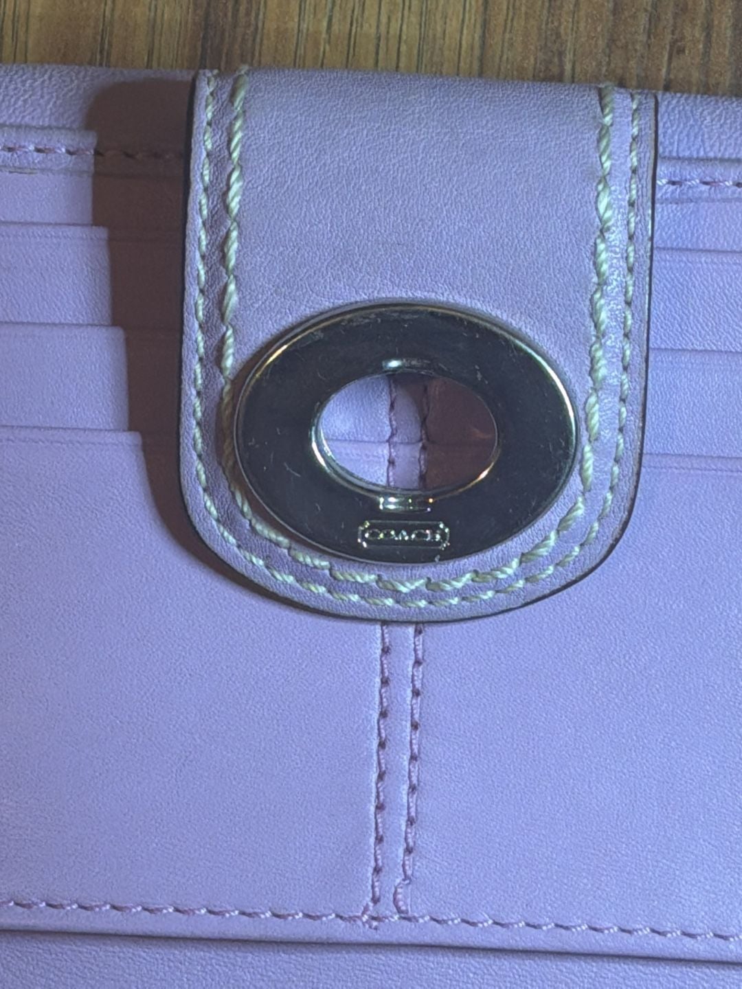 Coach Lavender Leather Turnlock Wallet 8