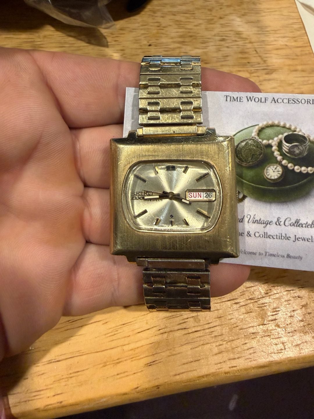 Seiko DX Automatic 17 Jewels Gold Tone Vintage Men's Watch 6106-5427 2