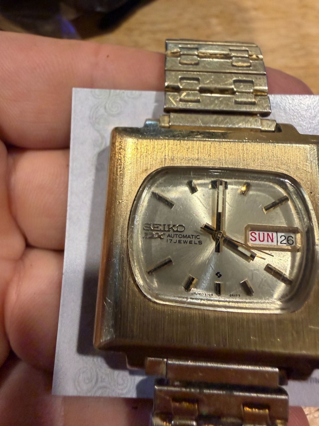 Seiko DX Automatic 17 Jewels Gold Tone Vintage Men's Watch 6106-5427 4