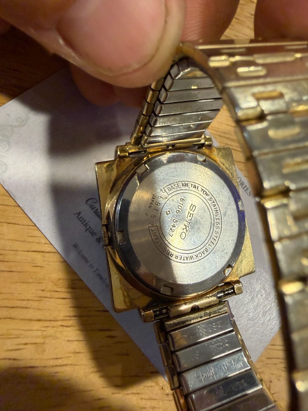 Seiko DX Automatic 17 Jewels Gold Tone Vintage Men's Watch 6106-5427 5