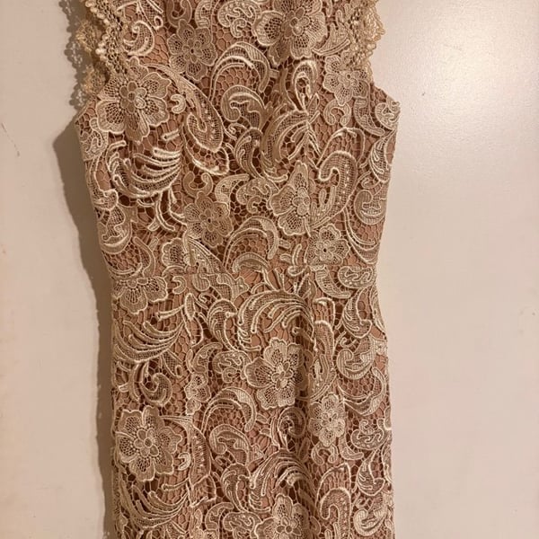 Gold Lace Cocktail Dress