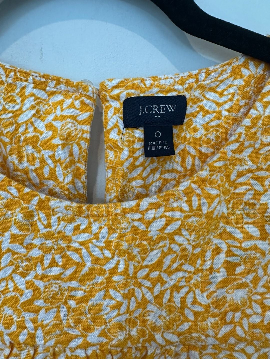 J. Crew Tiered Dress Size 0 Yellow Floral Sleeveless Flutter 3