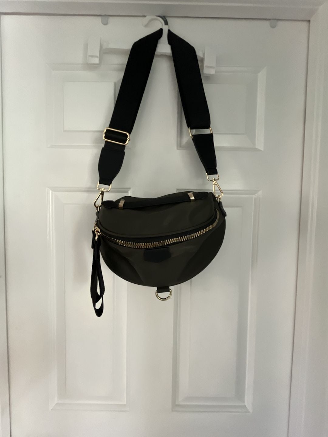 BC Bags Nylon Crossbody Bag Olive Green Gold Hardware 9