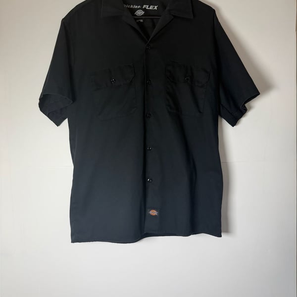 Dickies Flex Short Sleeve Work Shirt Size L Black Twill