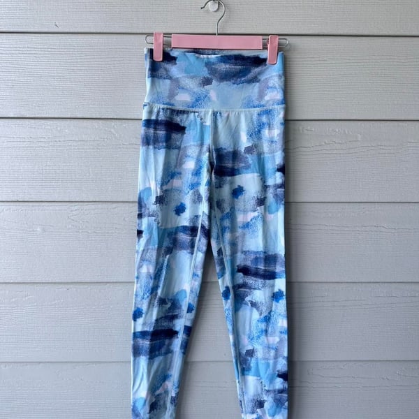 Aerie Leggings Size S Blue Abstract Print Workout Athletic Pants