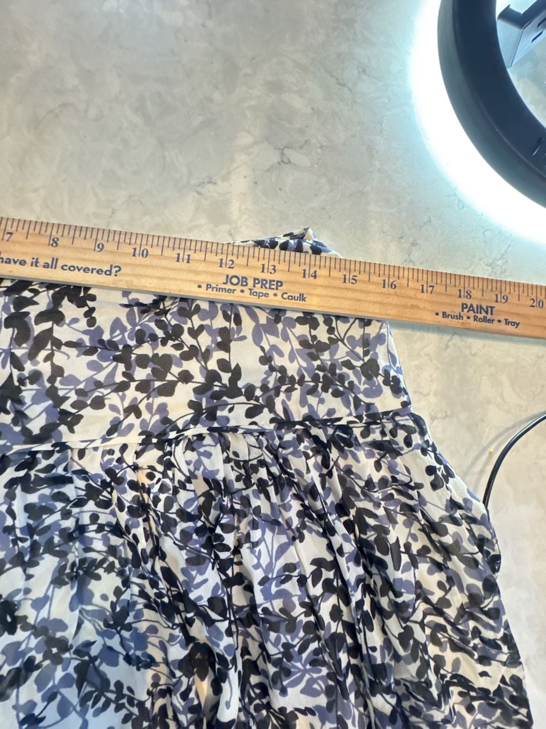 Ann Taylor Skirt Size 10P Blue Black Leaf Floral Pleated Midi 6