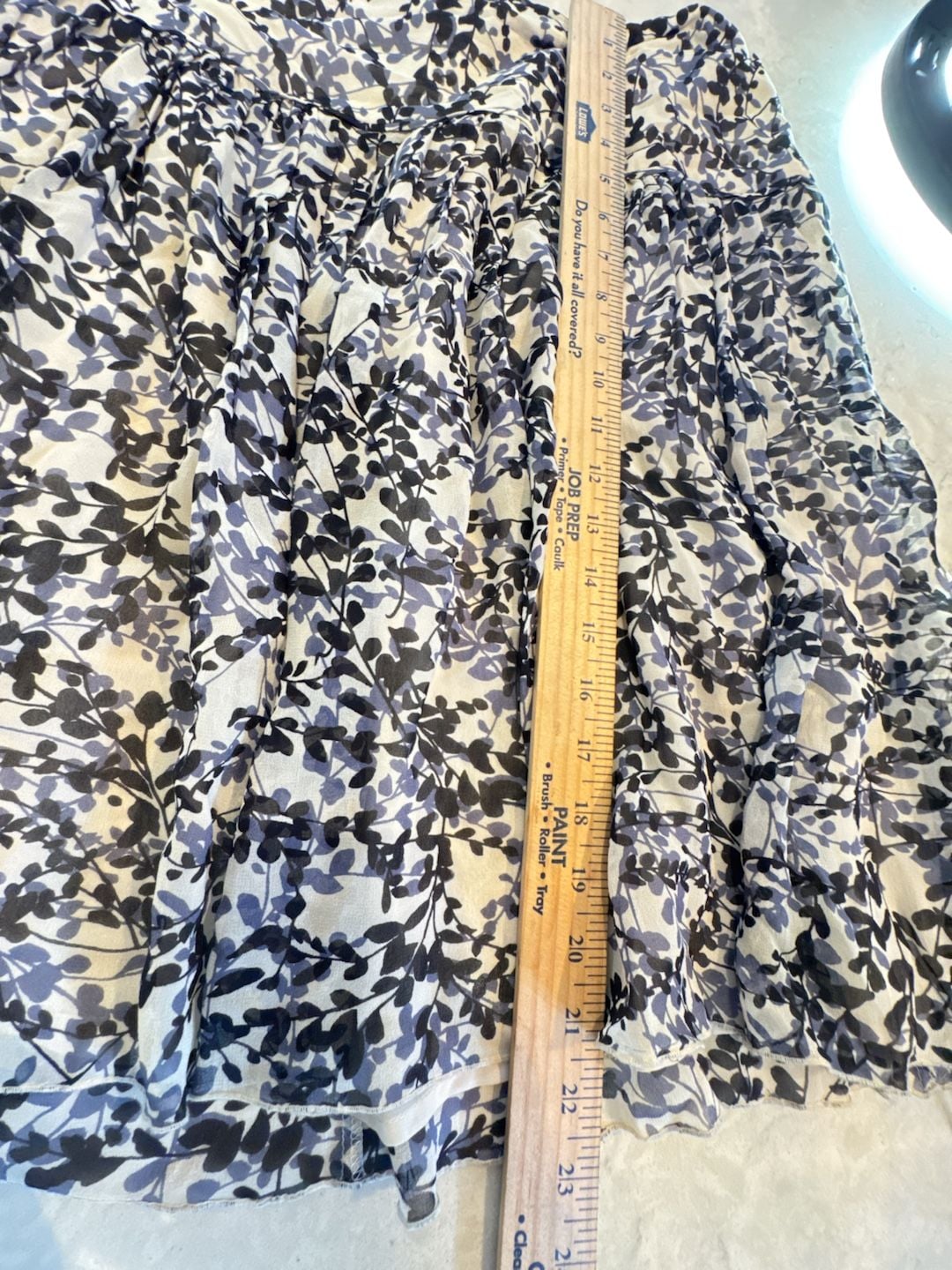 Ann Taylor Skirt Size 10P Blue Black Leaf Floral Pleated Midi 7