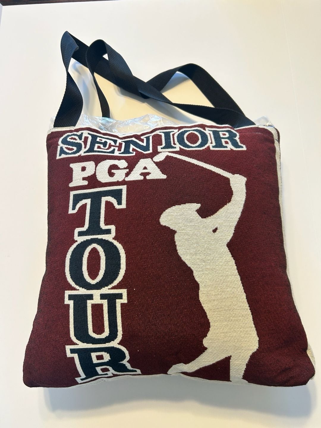 PGA Tour Senior PGA Tour Tapestry Tote Bag & Pillow Set Burgundy 2