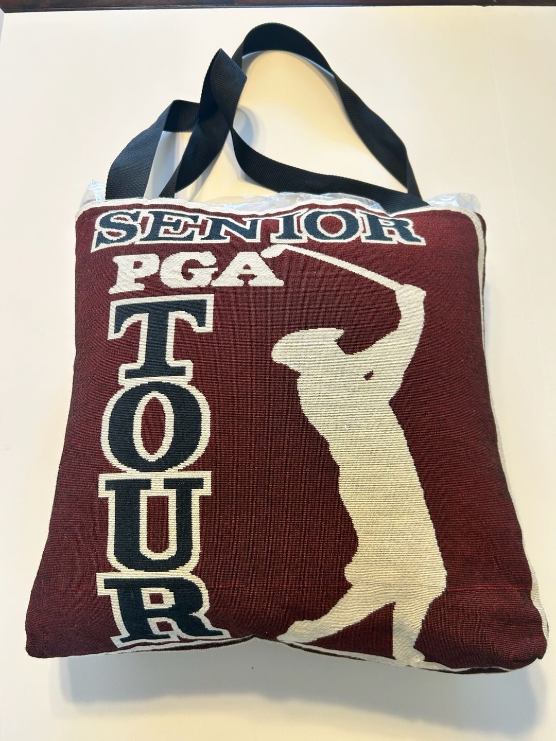 PGA Tour Senior PGA Tour Tapestry Tote Bag & Pillow Set Burgundy 3