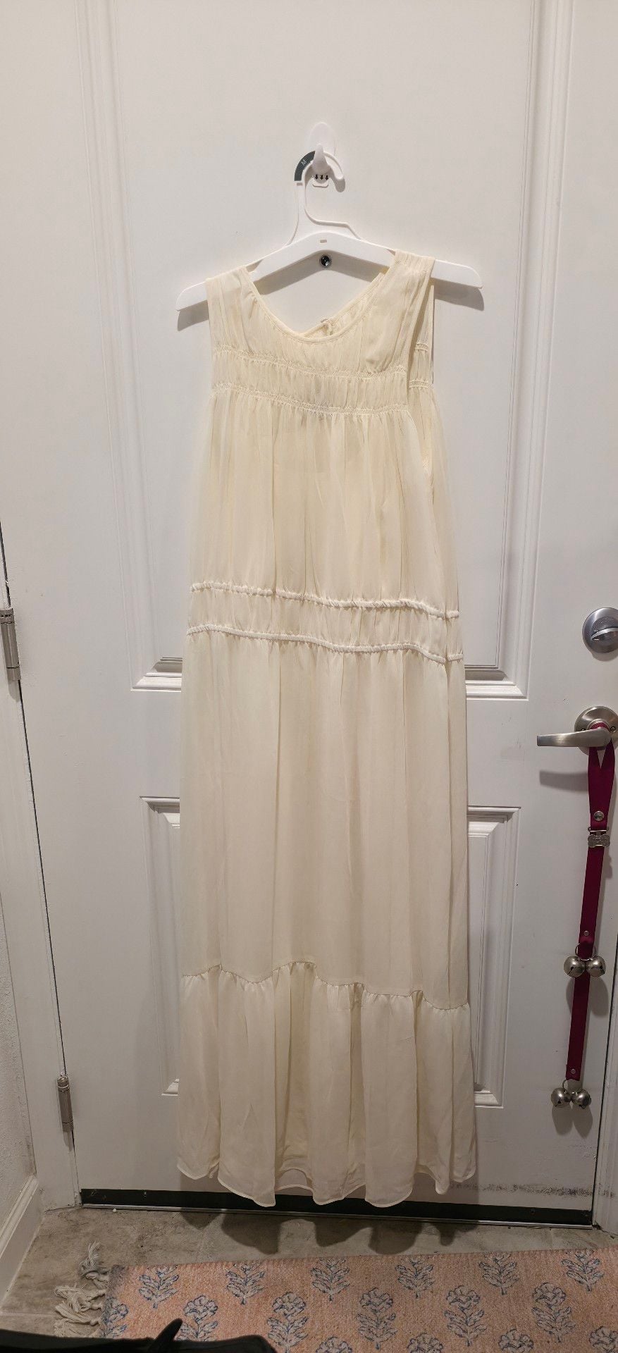 A New Day Maxi Dress Size M Cream Chiffon 2