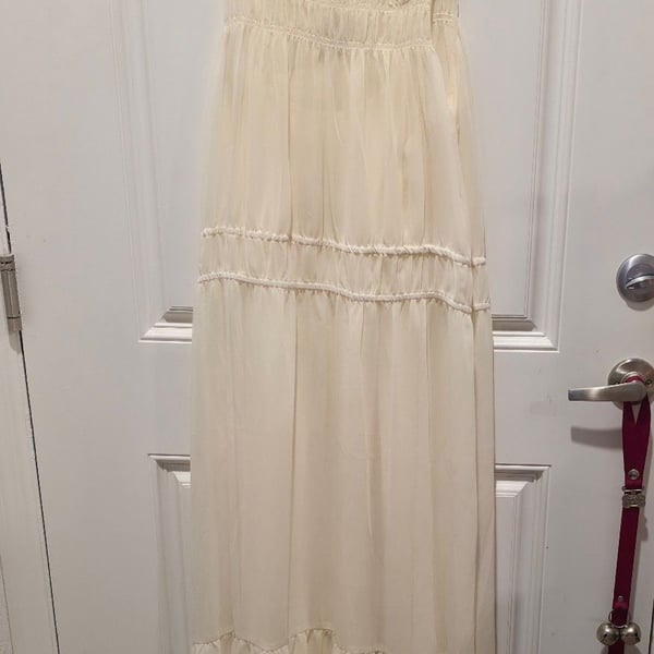 A New Day Maxi Dress Size M Cream Chiffon