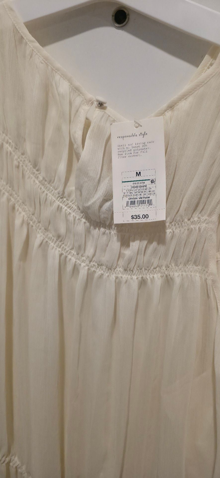 A New Day Maxi Dress Size M Cream Chiffon 5