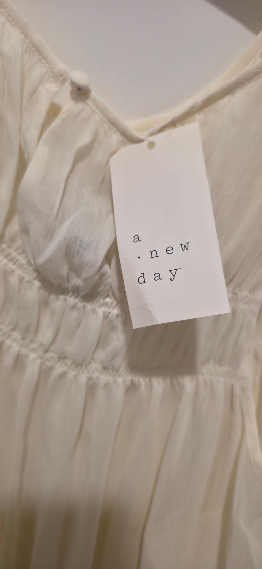 A New Day Maxi Dress Size M Cream Chiffon 6