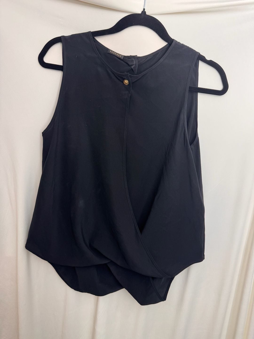 Gianni Versace Black Asymmetric Draped Wrap Sleeveless Medusa 13