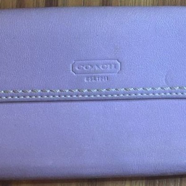 Coach Lavender Leather Turnlock Wallet