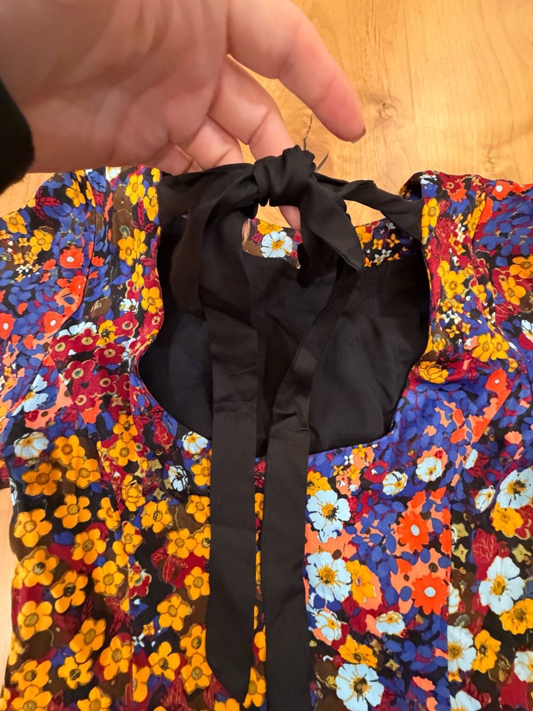 Anthropologie Ruffled Satin Floral Mini Dress Size 0 P 9