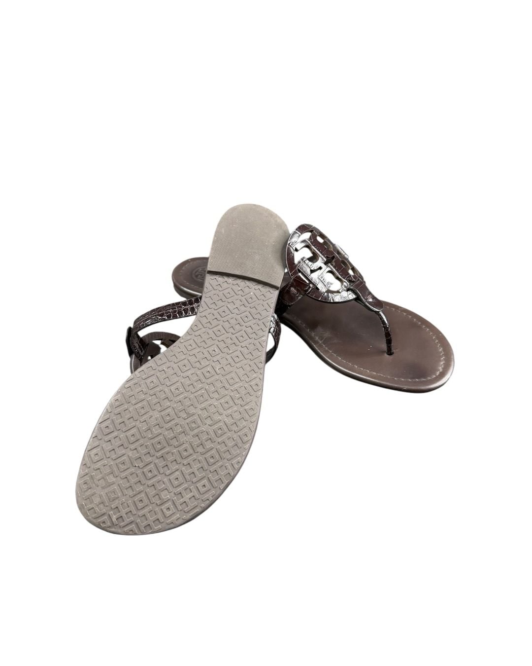 Tory Burch Miller Sandal Dark Brown Leather Flat Thong Sz. 9M 7