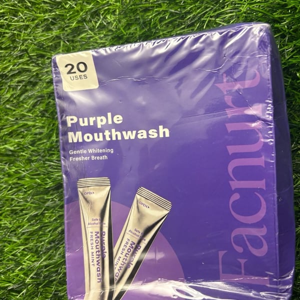 Facnuft Purple Mouthwash Fresh Mint 20 Uses Travel Pack