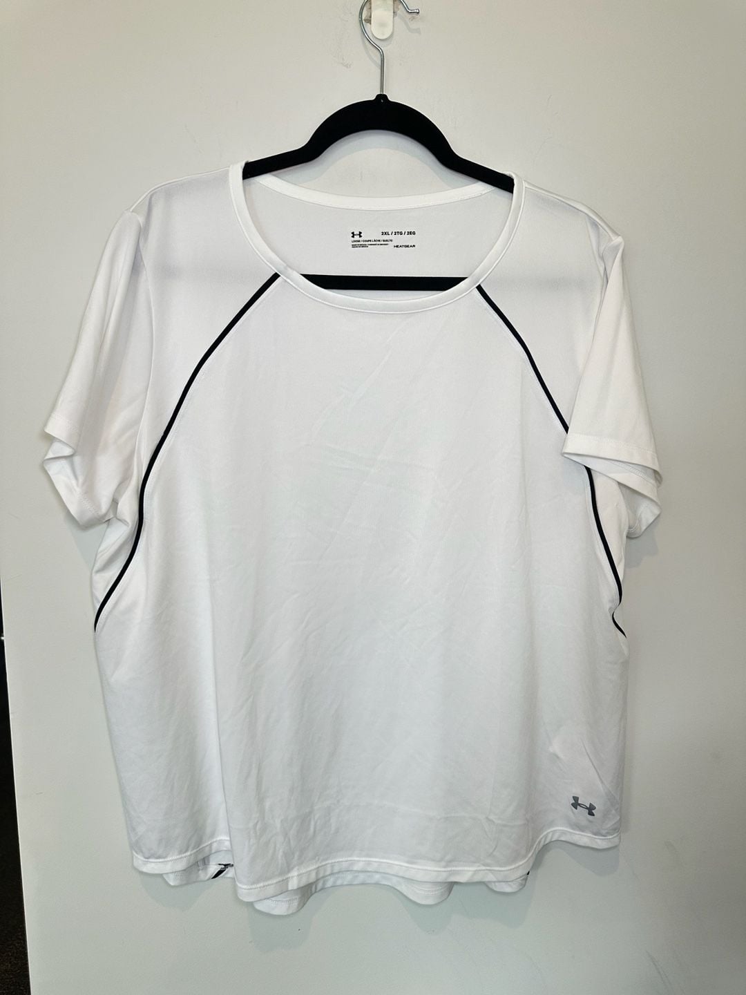 Under Armour HeatGear Athletic T-Shirt Size 2XL White Loose 2