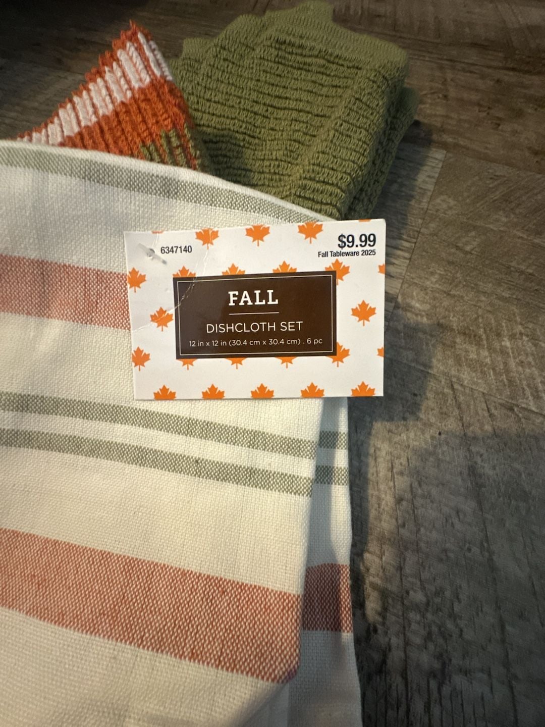 Fall Tableware Fall Dishcloth Set 6 Pc Striped Kitchen 2