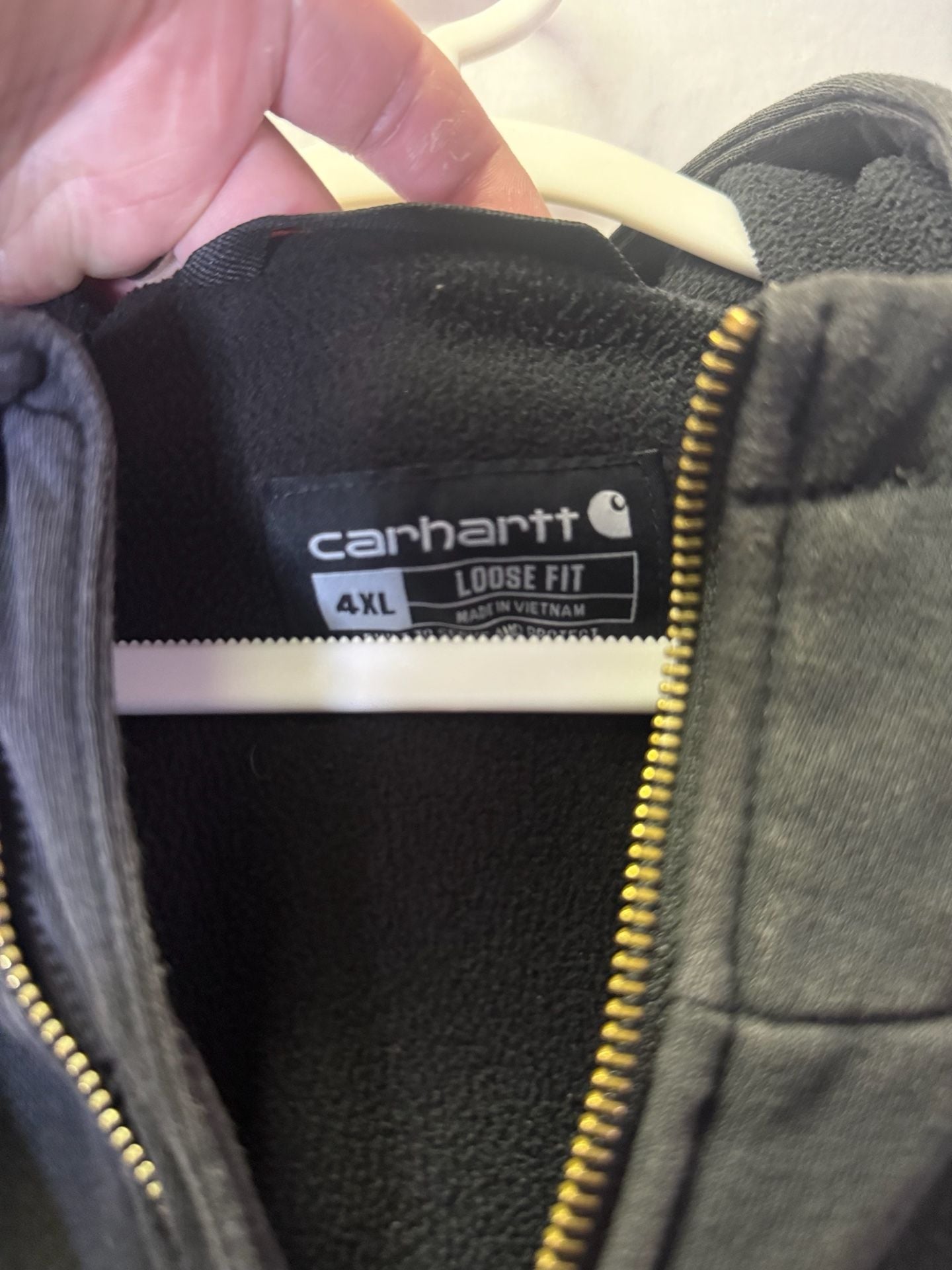 Carhartt Loose Fit Full Zip Hoodie Size 4XL Black Sleeve Logo 3