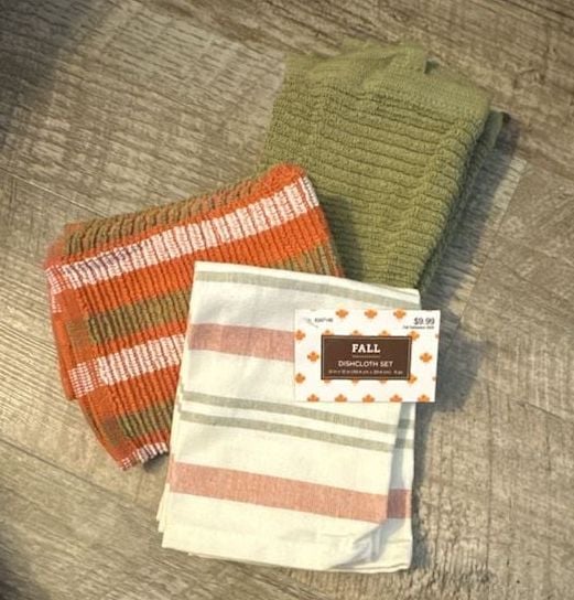 Fall Tableware Fall Dishcloth Set 6 Pc Striped Kitchen 1