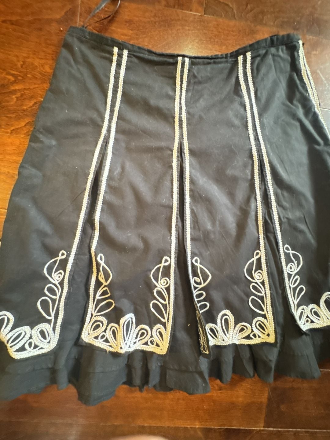 Mix Nouveau Petite Size PM Black White Embroidered Skirt 3
