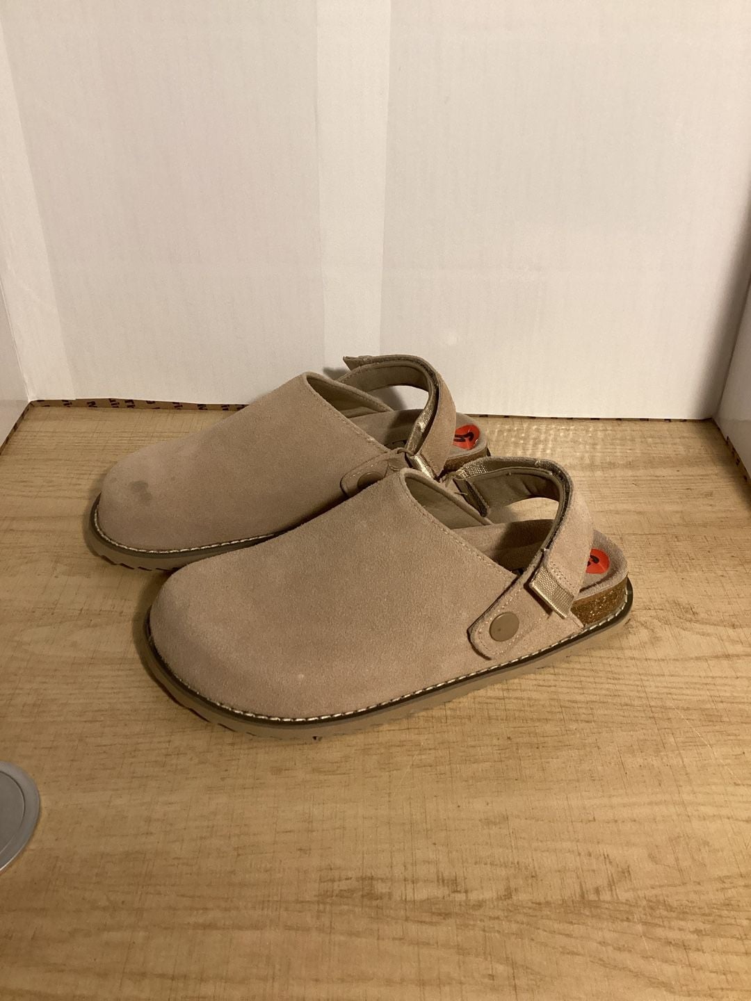 DWILT Suede Clog Size 6M Beige Slingback Slip On Sandals 2