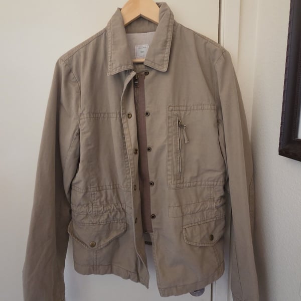 Gap Utility Jacket Size L TALL Khaki Cotton Cargo