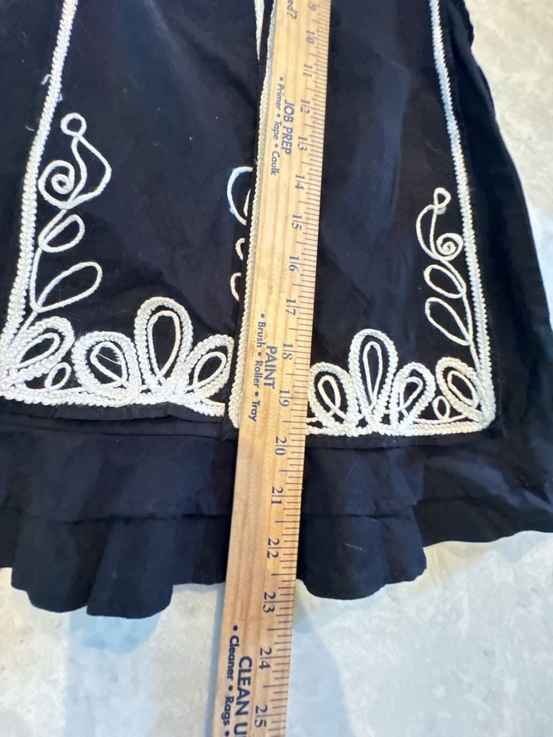 Mix Nouveau Petite Size PM Black White Embroidered Skirt 10