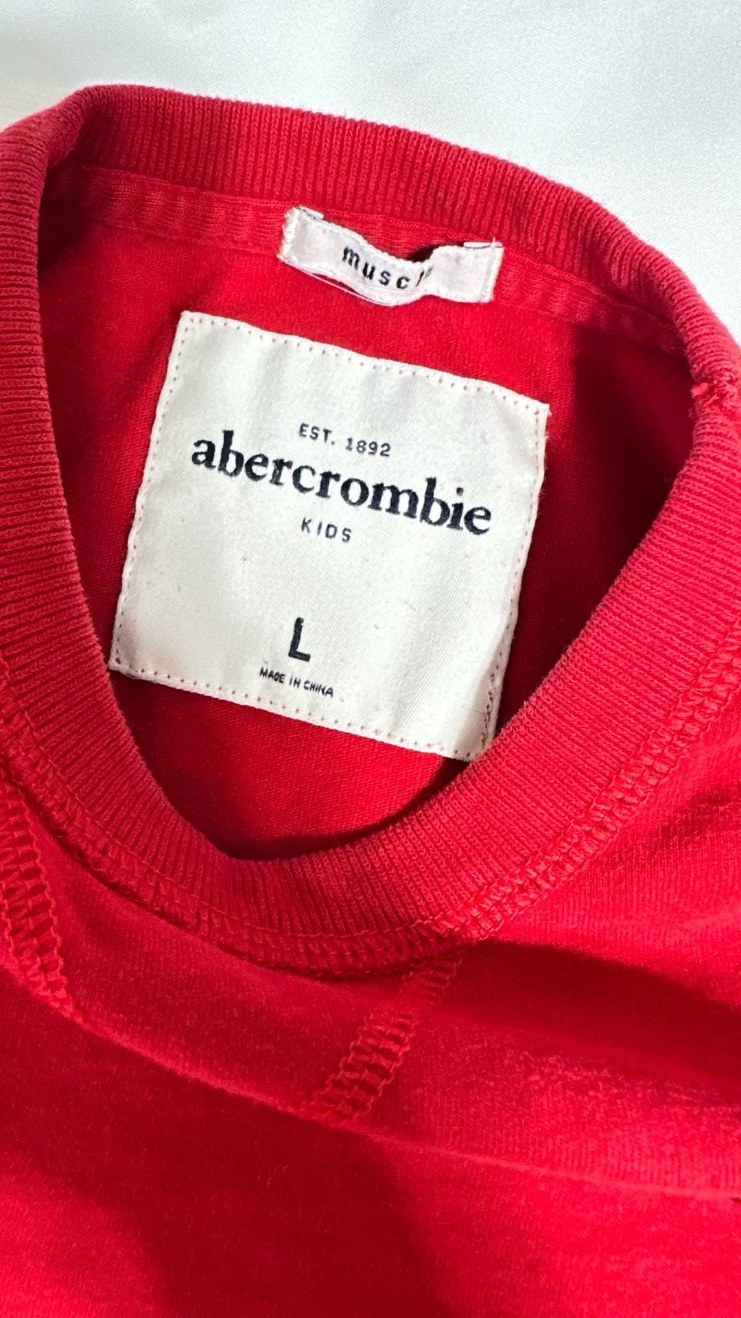 Abercrombie Kids Long Sleeve Shirt Size L Red Moose 5