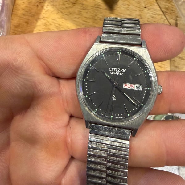 Citizen Quartz Black Dial Stainless Steel Watch