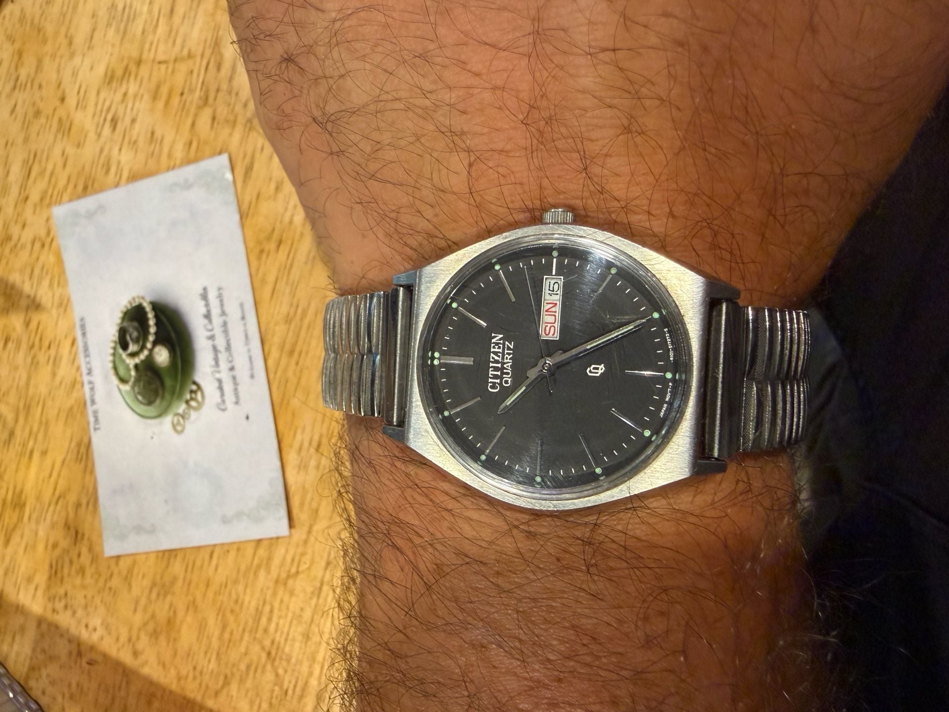 Citizen Quartz Black Dial Stainless Steel Watch 7
