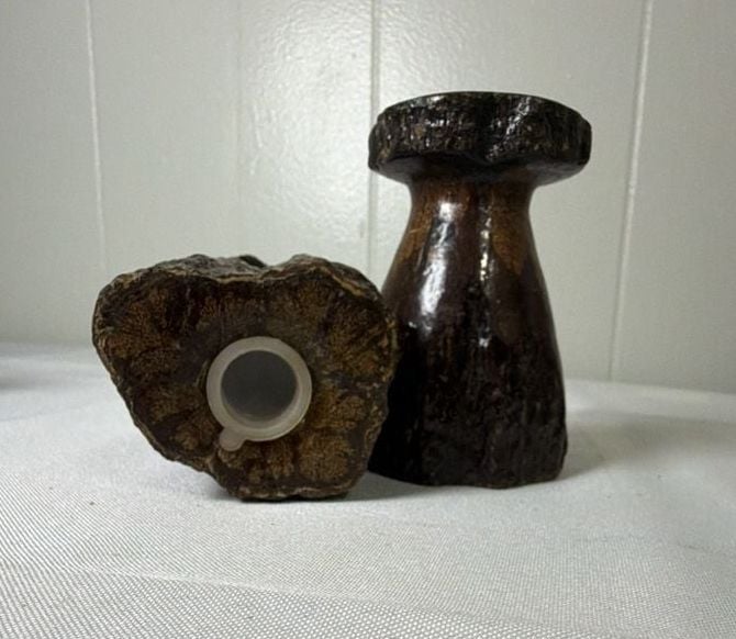 Handmade Wooden Mushroom Salt And Pepper Shakers Rustic Kitchen Decor 3