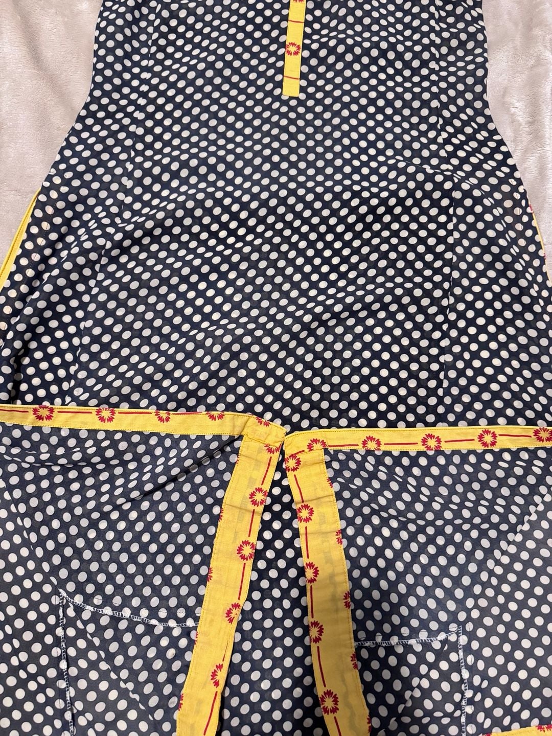 Unbranded Polka Dot Sleeveless Kurti Shirt/Dress Black Yellow 3