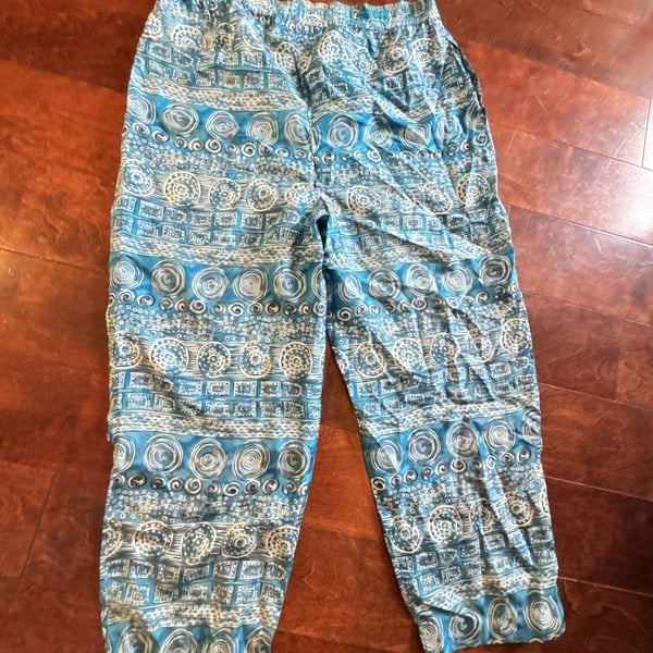 Carole Little 100% silk loose capri boho