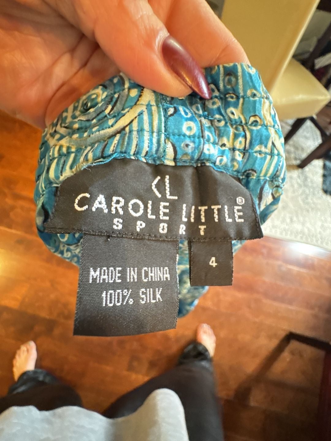 Carole Little 100% silk loose capri boho 4