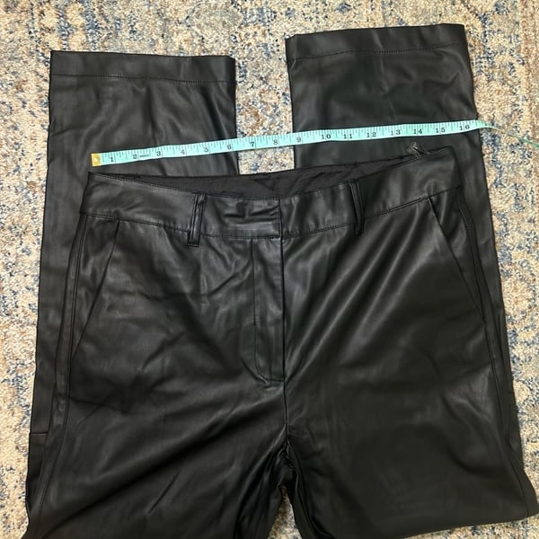 Entro Faux Leather Pants Size L Black Straight Leg Trousers