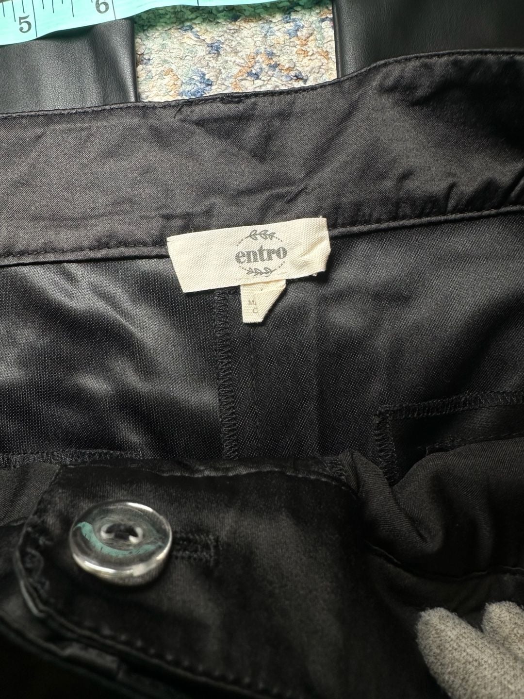 Entro Faux Leather Pants Size L Black Straight Leg Trousers 3
