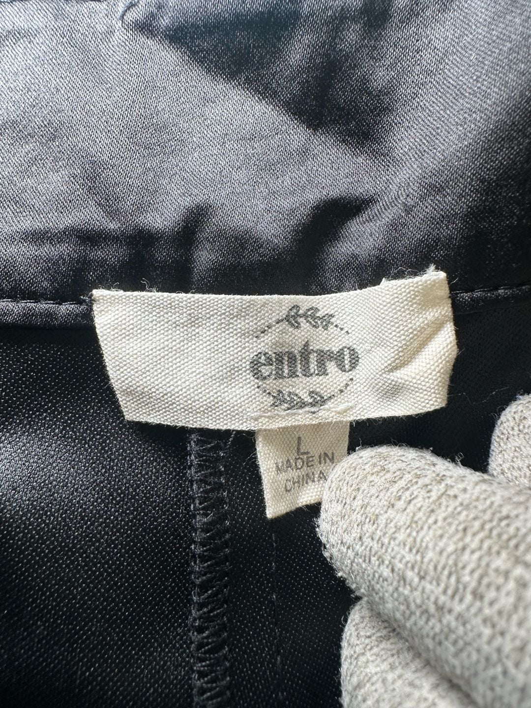 Entro Faux Leather Pants Size L Black Straight Leg Trousers 4