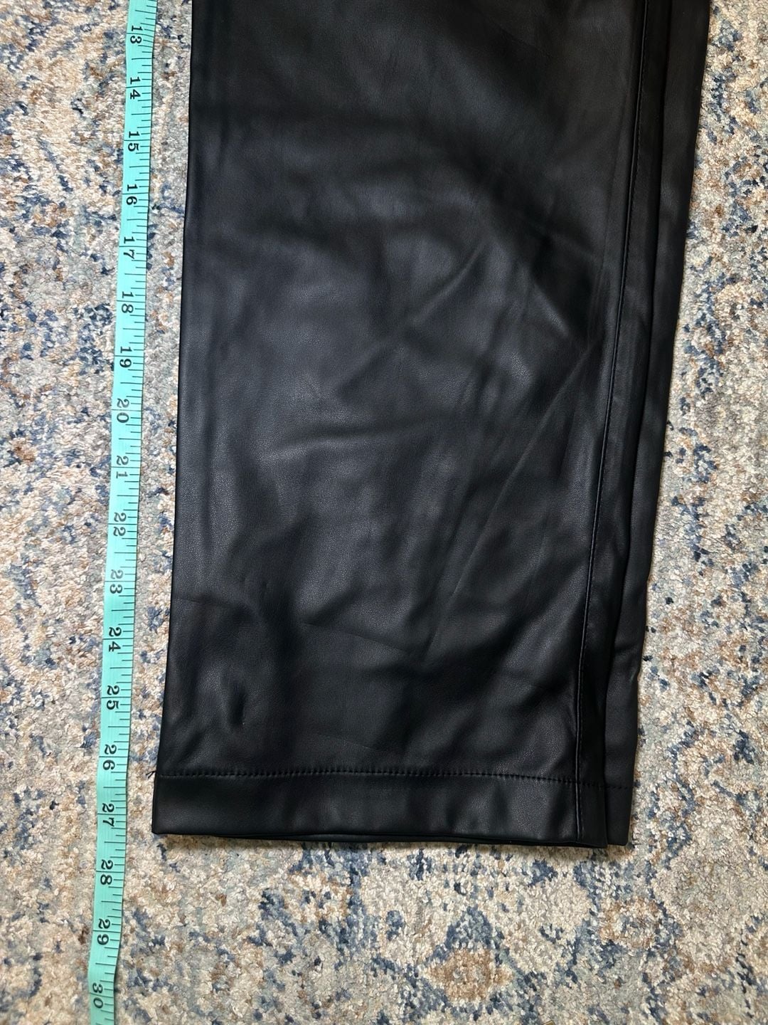 Entro Faux Leather Pants Size L Black Straight Leg Trousers 7
