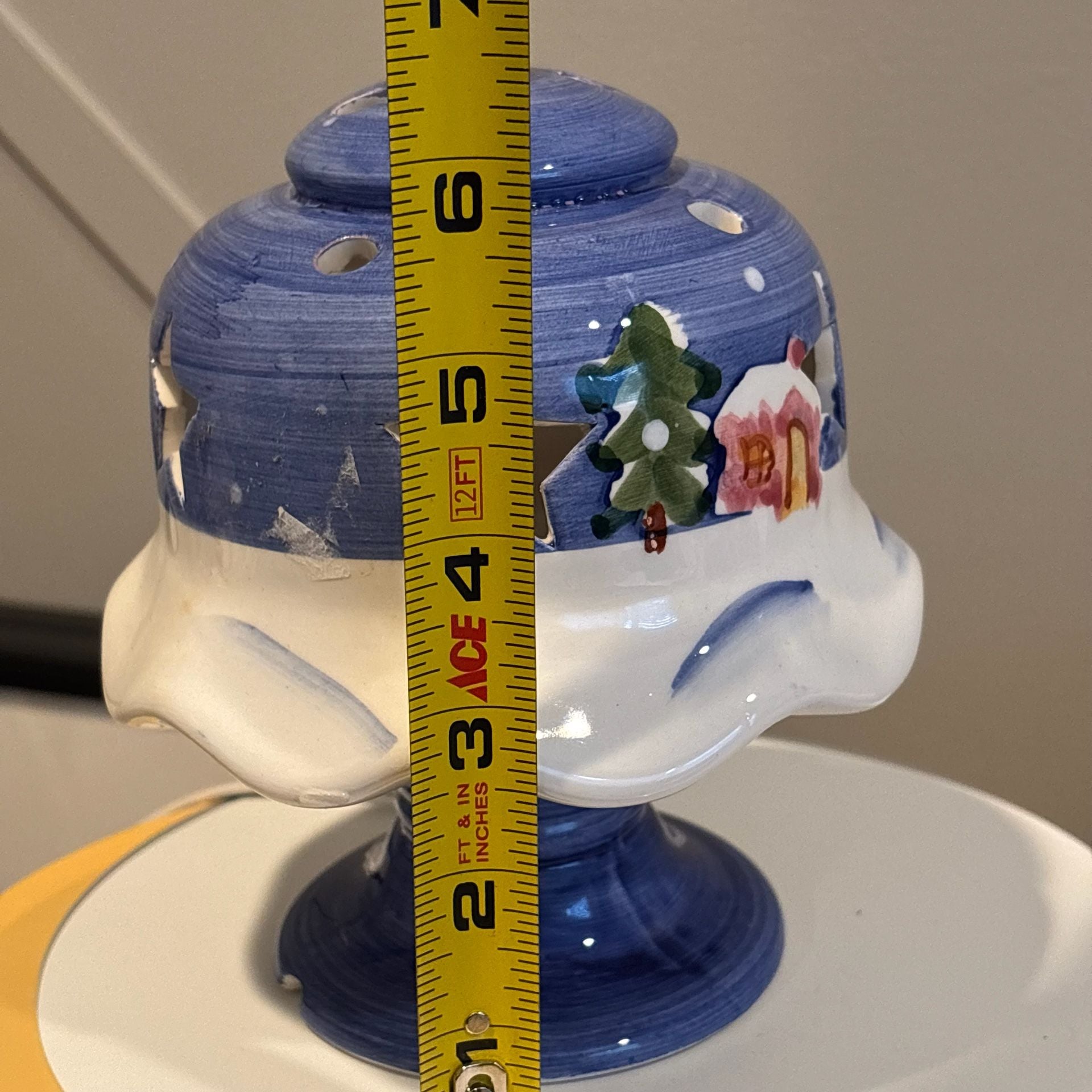 Nantucket Snowman Ceramic Table Top Night Light 6