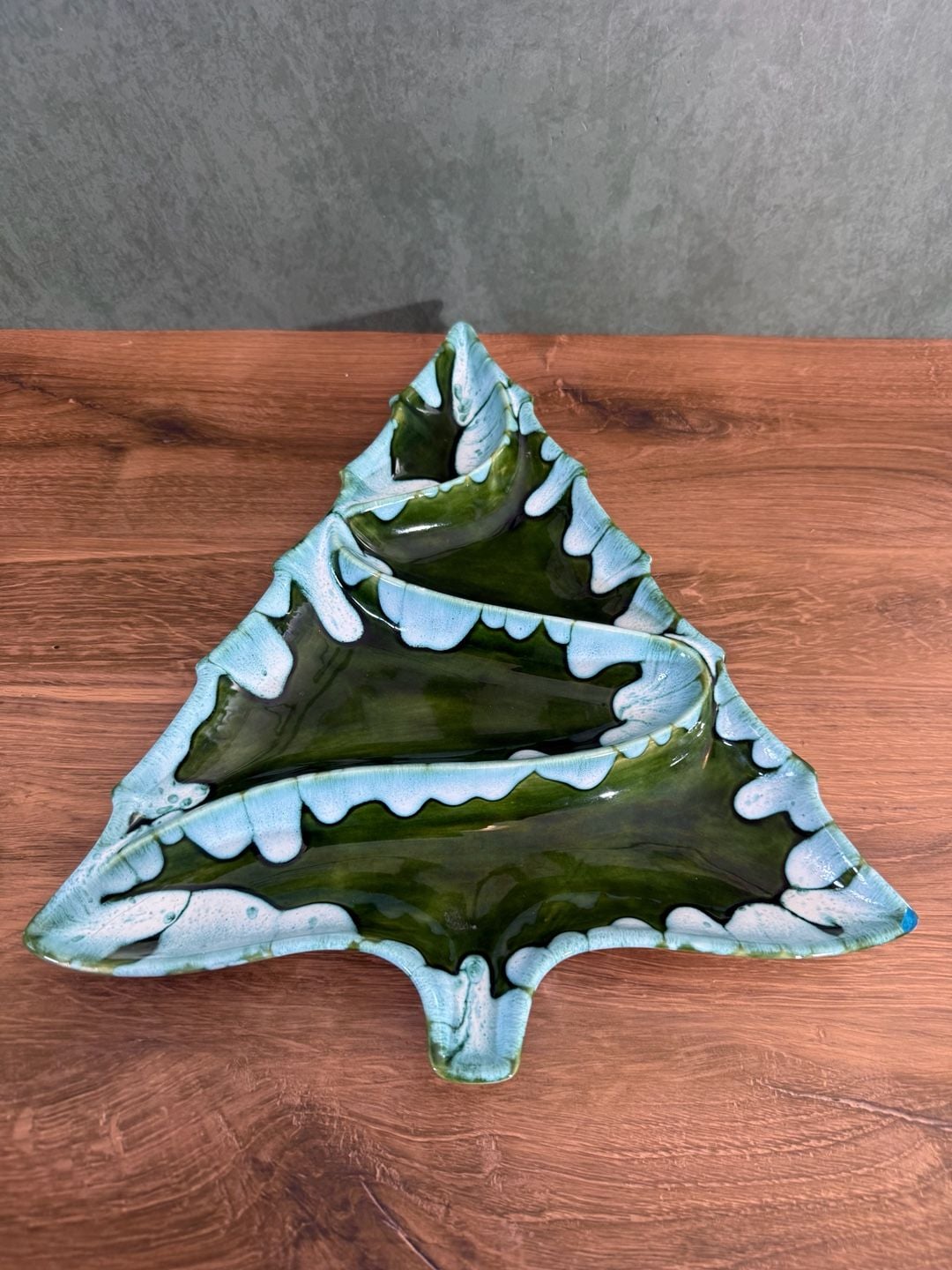 Atlantic Mold Vintage Ceramic Christmas Tree Divided Serving Tray 3