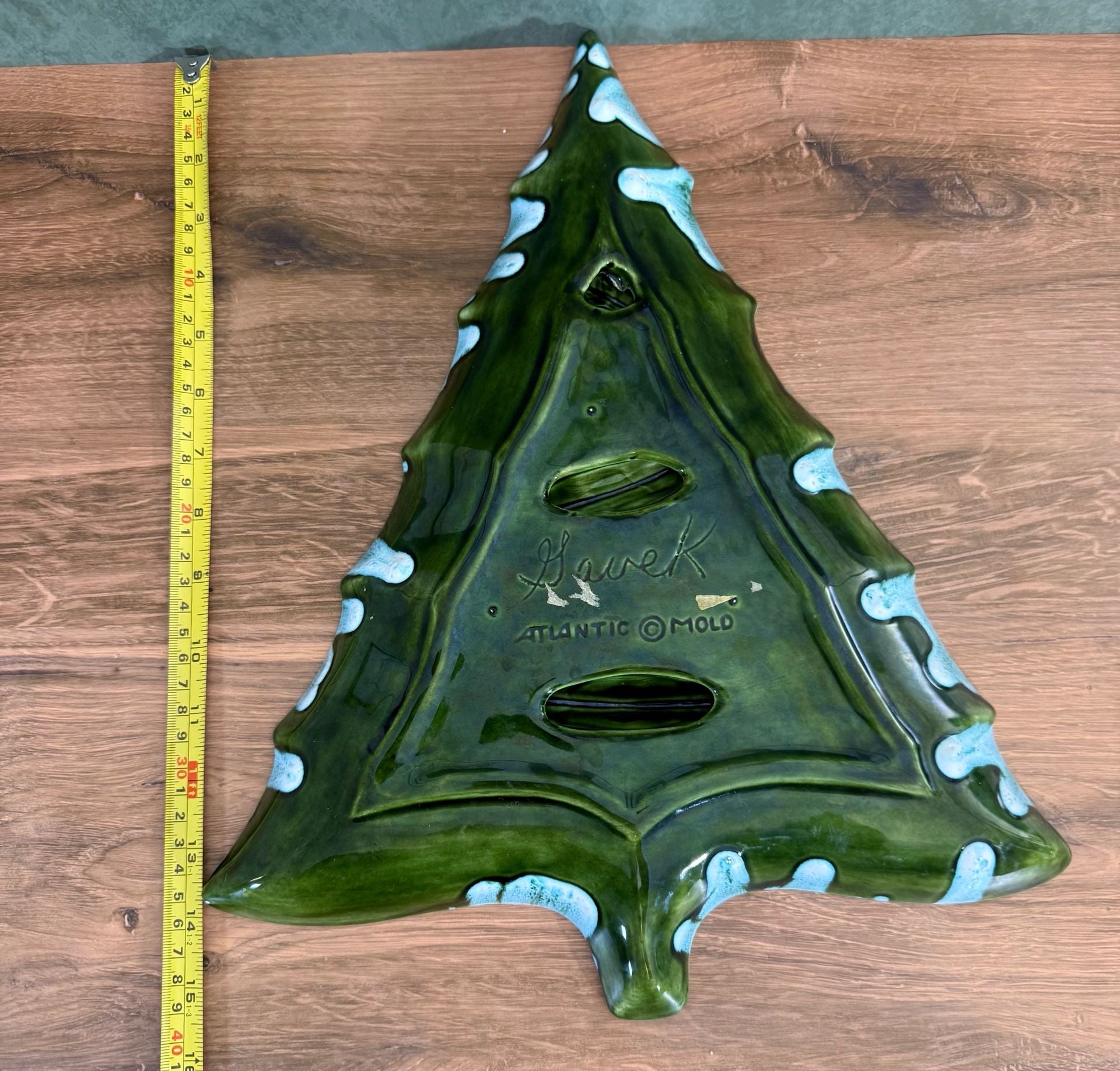 Atlantic Mold Vintage Ceramic Christmas Tree Divided Serving Tray 5