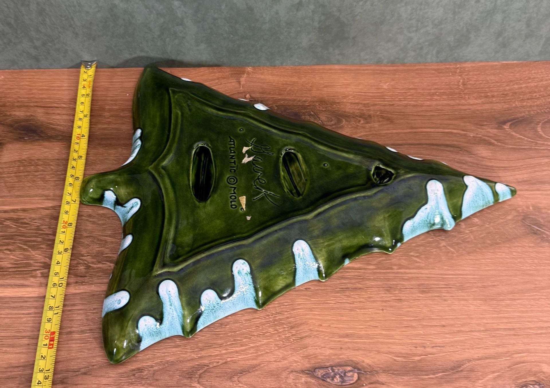 Atlantic Mold Vintage Ceramic Christmas Tree Divided Serving Tray 6