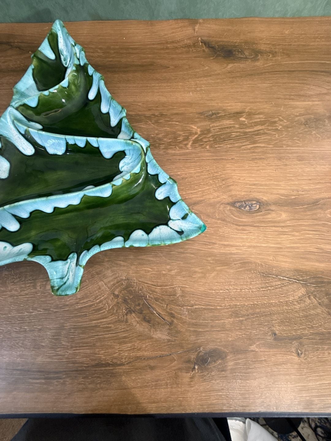 Atlantic Mold Vintage Ceramic Christmas Tree Divided Serving Tray 7