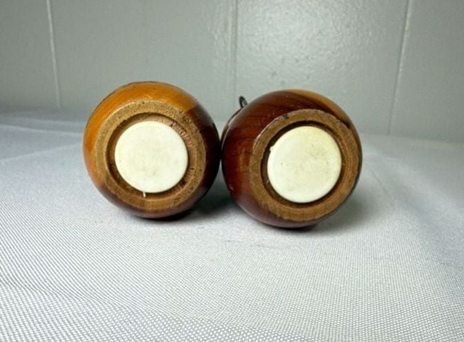 Vintage Wooden Salt and Pepper Shakers Seaside Park NJ 4