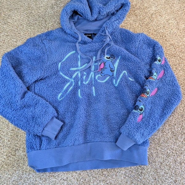 Disney Lilo & Stitch Sherpa Fleece Hoodie Blue