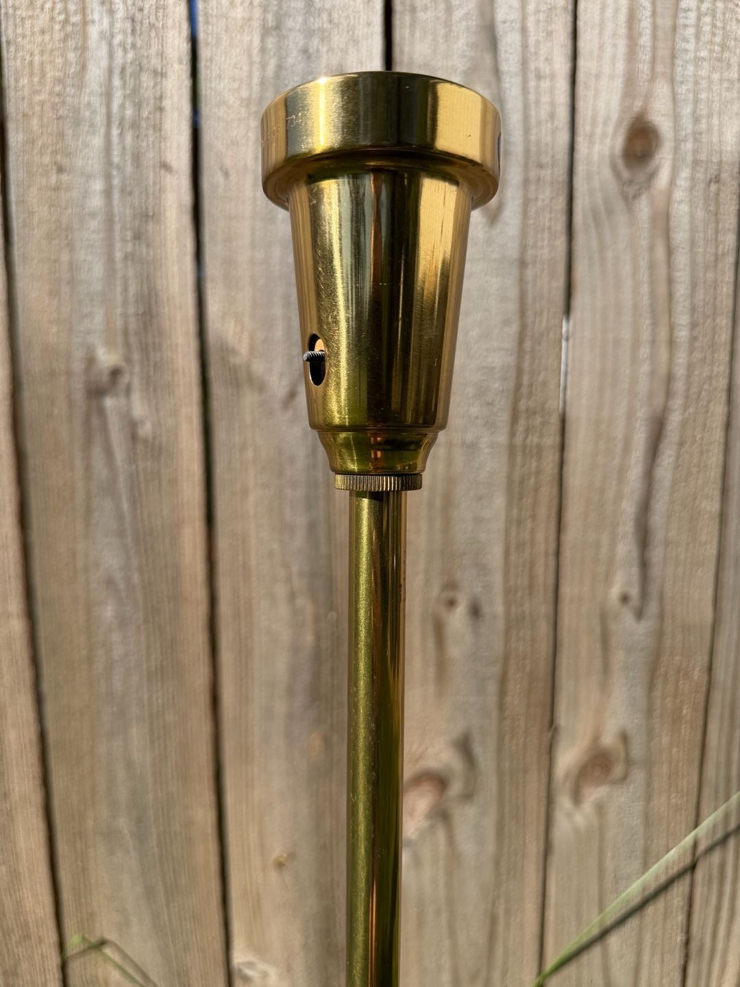Stiffel Vintage Brass and Cream Enamel Hollywood Regency Torchiere Lamp 2